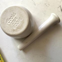 Rare Vintage Coors Apothecary Porcelain Mortar 60316 and Pestle 09   Vintage Coors porcelain mortar and pestle. Coors has produced ceramics and porcel