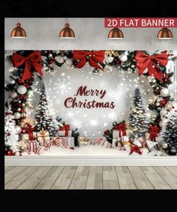 Christmas Backdrop with Merry Christmas And Trees