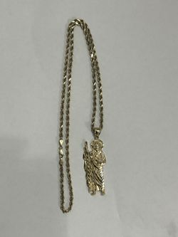 14k Cadena Y Medalla De San Judas