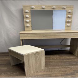 Vanity Mirror And Stool 