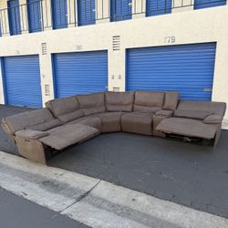 Brower Fabric Power Reclining Sectional with Power Headrests 50% Off Retail