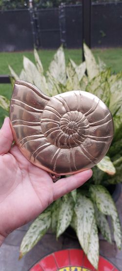 Vintage brass seashell sculpture