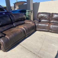 Leather Electric Reclining Couch And Loveseat Dogs 
