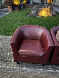 Nice Burgundy Club Chairs