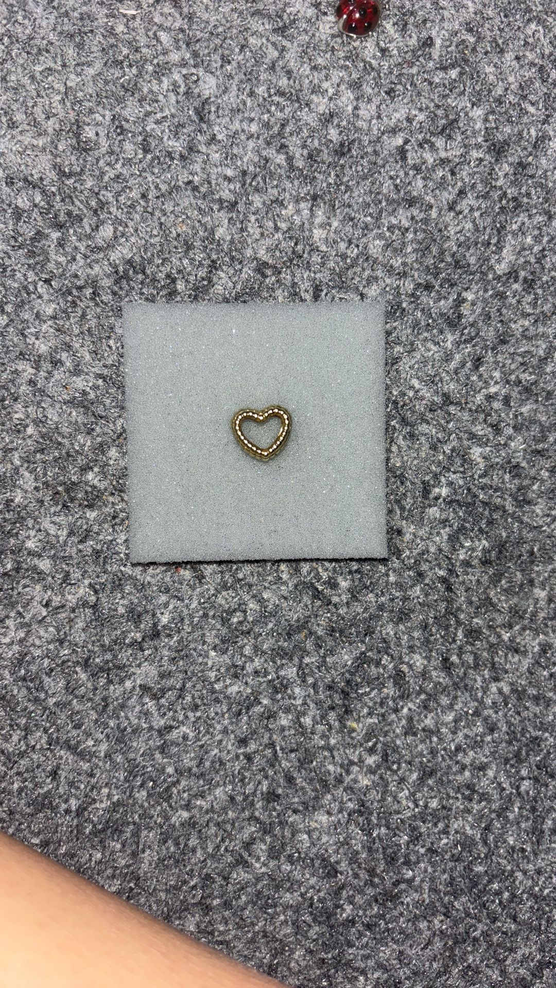 Limited Edition Beaded Open Heart Charm 14k gold plating