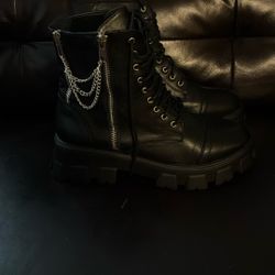 Black Chain Boots