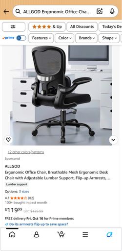 ALLGOD Ergonomic Office Chair with Lumbar Support
