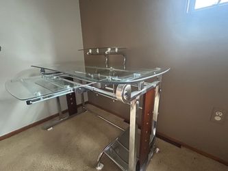 Glass and Chrome Computer Desk