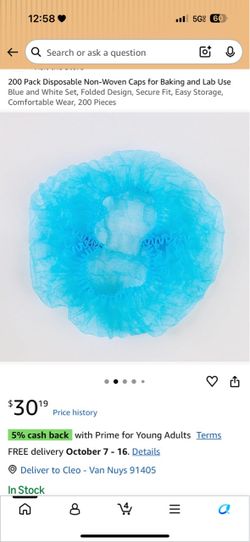 200 Blue Disposable Hair Nets Caps