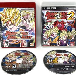 PS3 PlayStation 3 Dragon Ball Raging Blast 1 & 2 US Versions Bundle - NO MANUALS