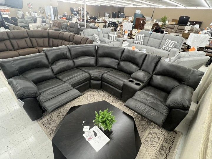 Recliner Sectional Couch W Center Console ⭐$39 Down Payment with Financing ⭐ 90 Days same as cash