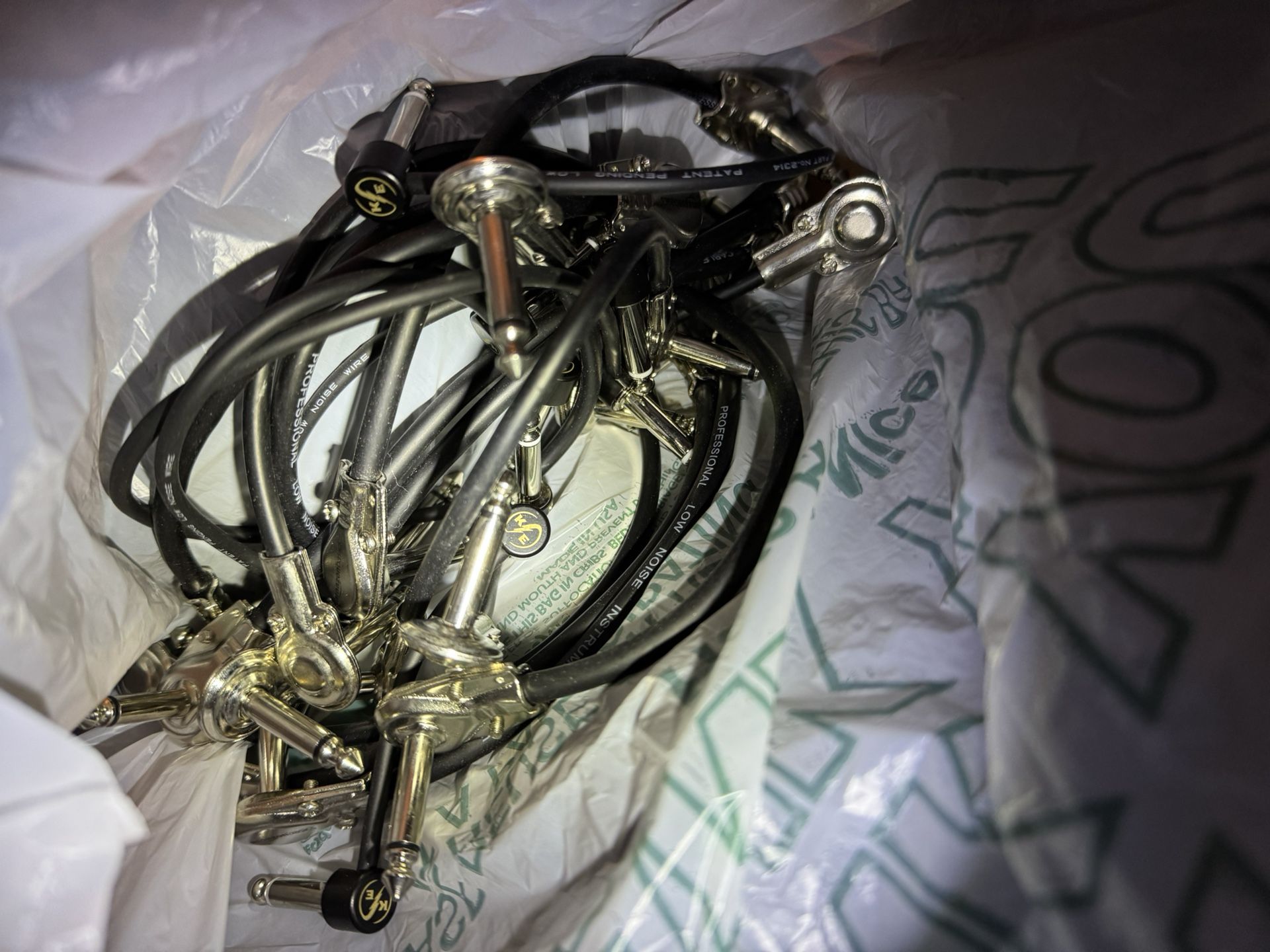 1/4 Inch Guitar Patch Cables Bag Of 19