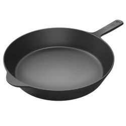 COOKLIFE 12" Inch Smooth Pre-Seasoned Cast Iron Skillet w/ Handle Cover NEW