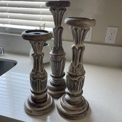 Wood Candle Holders