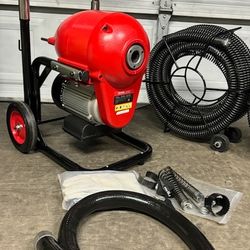 VEVOR Drain Cleaner Machine 120FT x 6/5 Inch, 1100W Electric Sewer Snake Auger Manual Feed - with 6 Cutters and CW/CCW Control for 4" to 8" Pipes