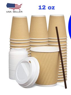 12 Oz Coffee Cup Sets Lid/ Cup Stirrer 