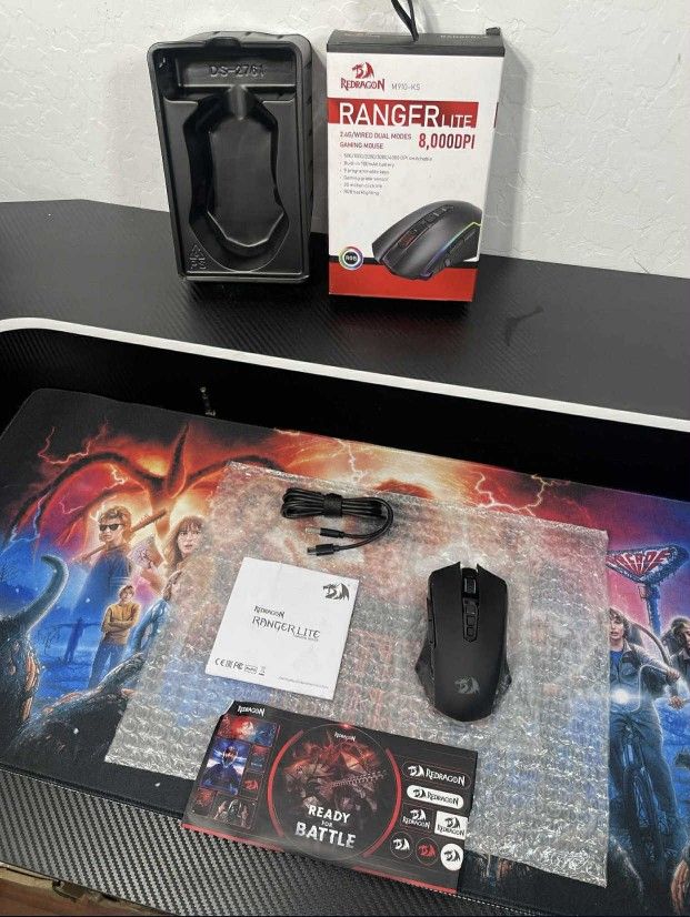 New Redragon Gaming Mouse, Wireless Mouse Gaming W/ 8000 DPI, PC Gaming Mice W/ Fire Button, RGB Backlit Programmable Ergonomic Mouse Gamer, Rechargea