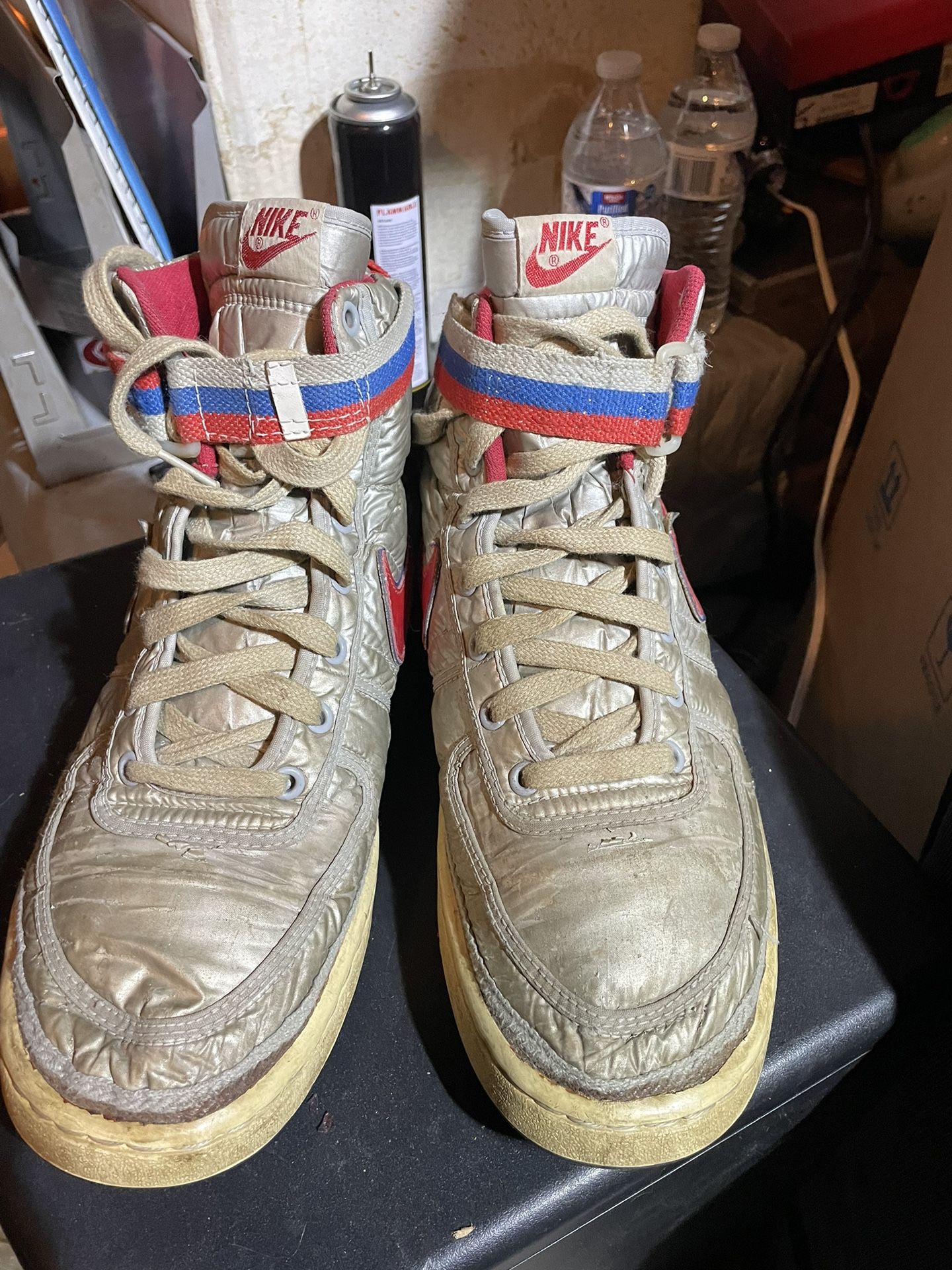 NIKE VANDAL SUPREME Silver x Red US Size 11 Made in Korea 1984 Vintage Used Sneakers