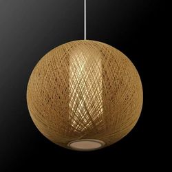 Globe Electric LED Integrated Natural Paper Twine Pendant 