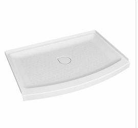 White Acrylic Shower Base with Center Drain