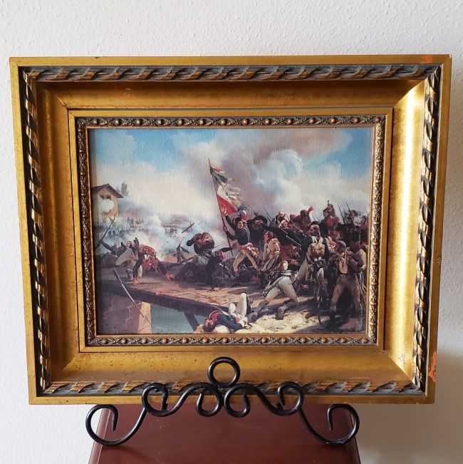 ☆La Bataille Du Pont d' Arcole Gold Hand Carved DeNunzio Frame