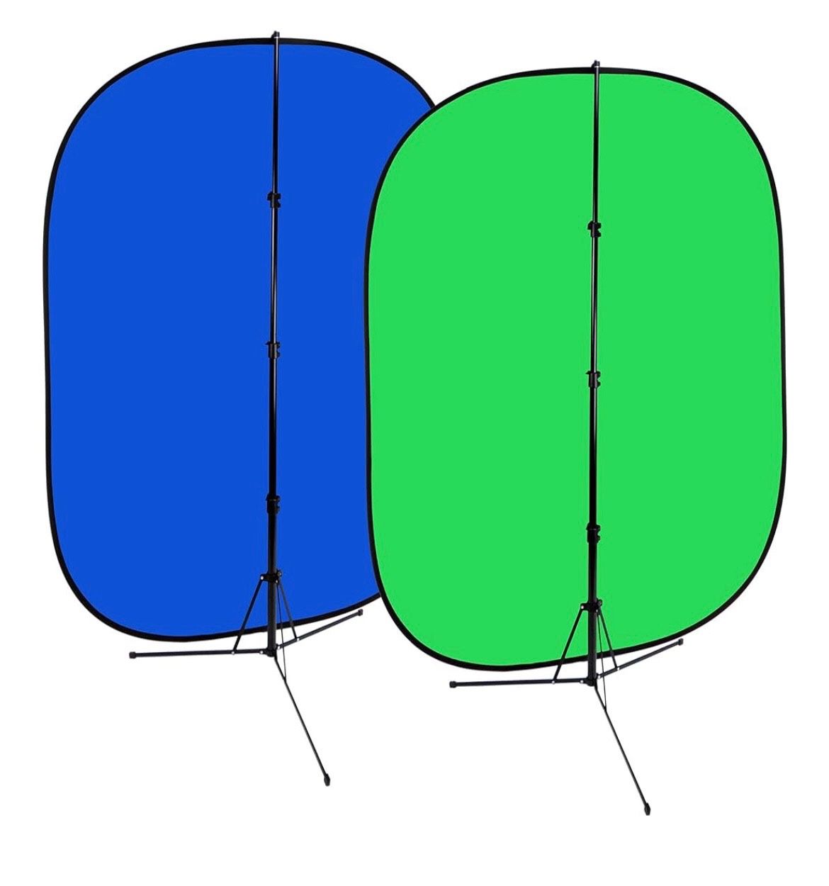 Fotodiox 5’x7’ Collapsible Backdrop Kit With Stand Support-green + blue