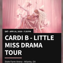 CARDI B Concert Tickets!! April 18th! Sold out show!!