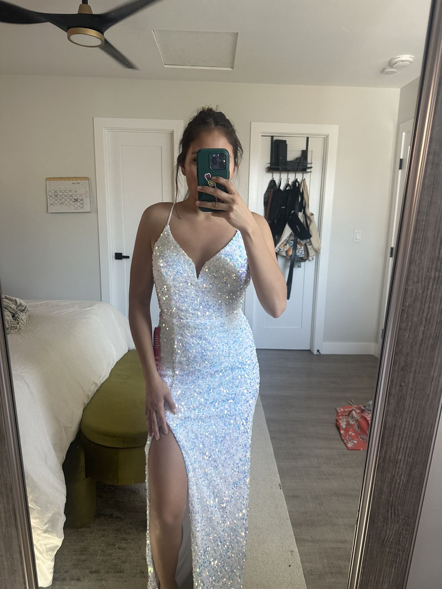 Prom Sparkly White Dress