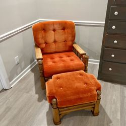 Vintage Chair And Ottoman
