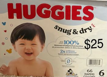 Huggies Size 6 Snug and Dry 66ct