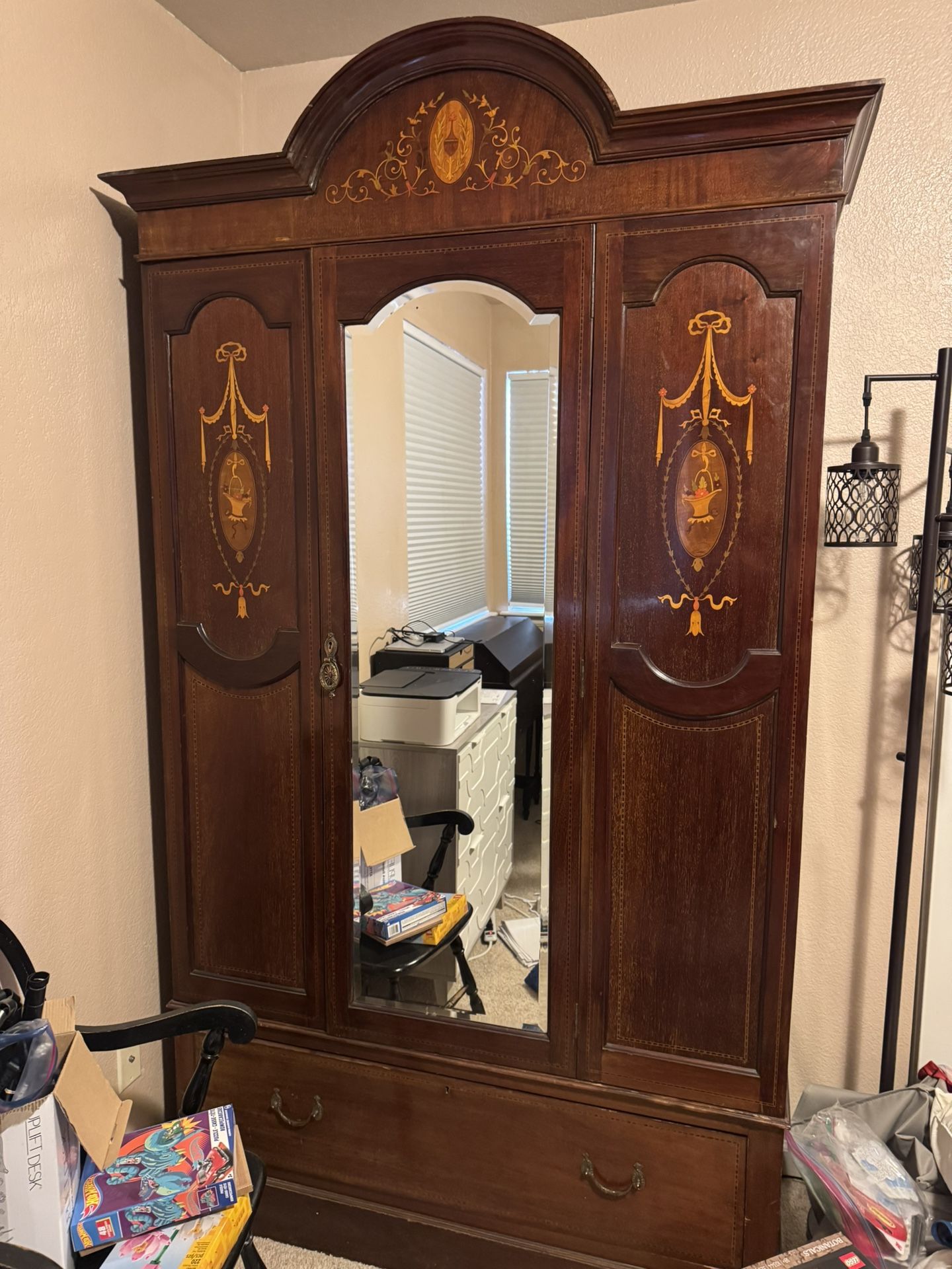 Armoire With Mirror And Large Drawer