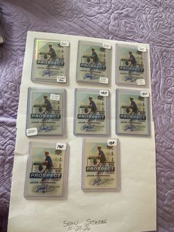 2024 Panini prospect edition Jacob Misiorowski Auto rookies 8 cards. 4 standard and 4 silver prism holos.