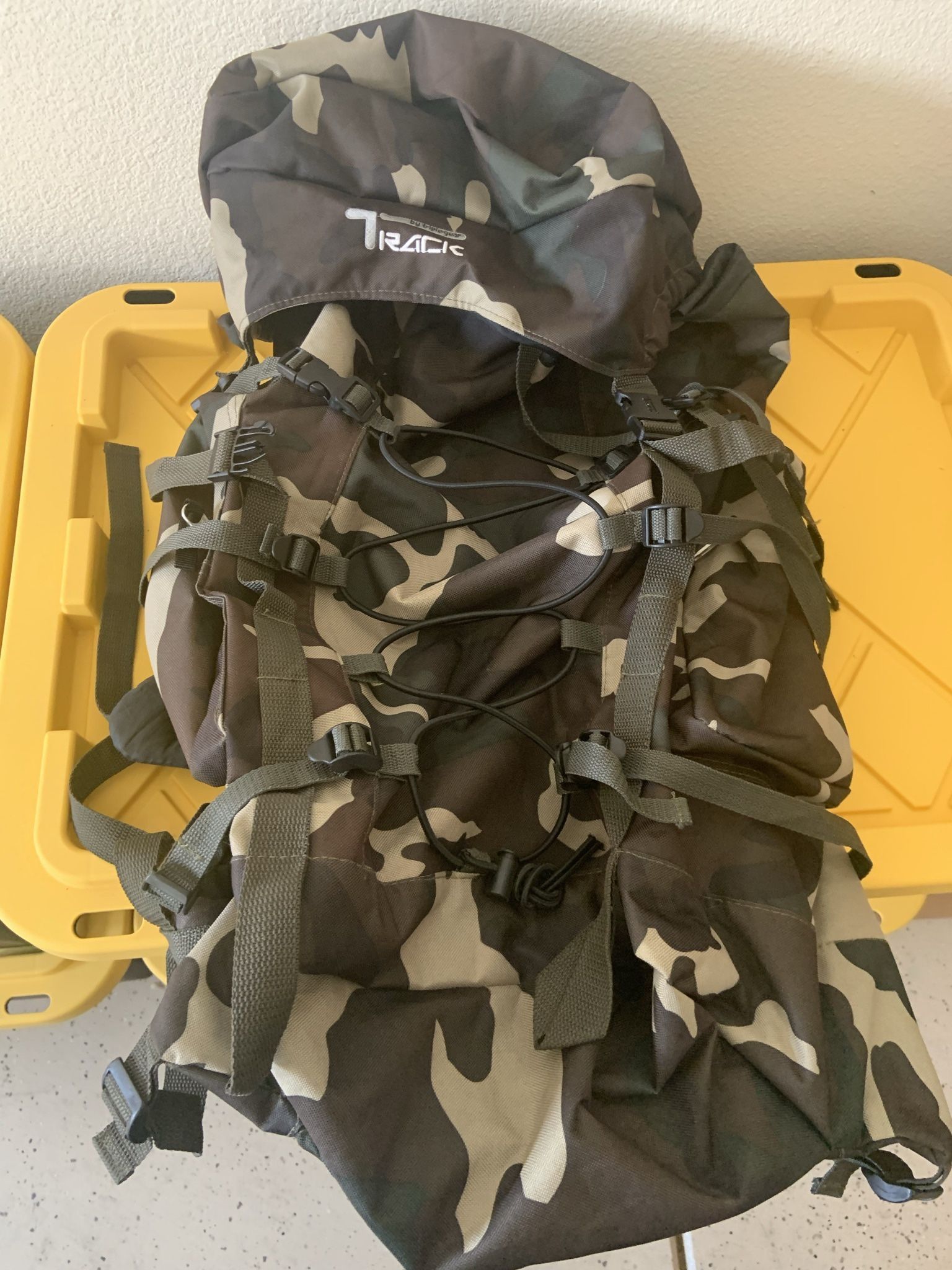 Camouflage Large Camping Backpack 16", 3200 Cu in Hiking Pack