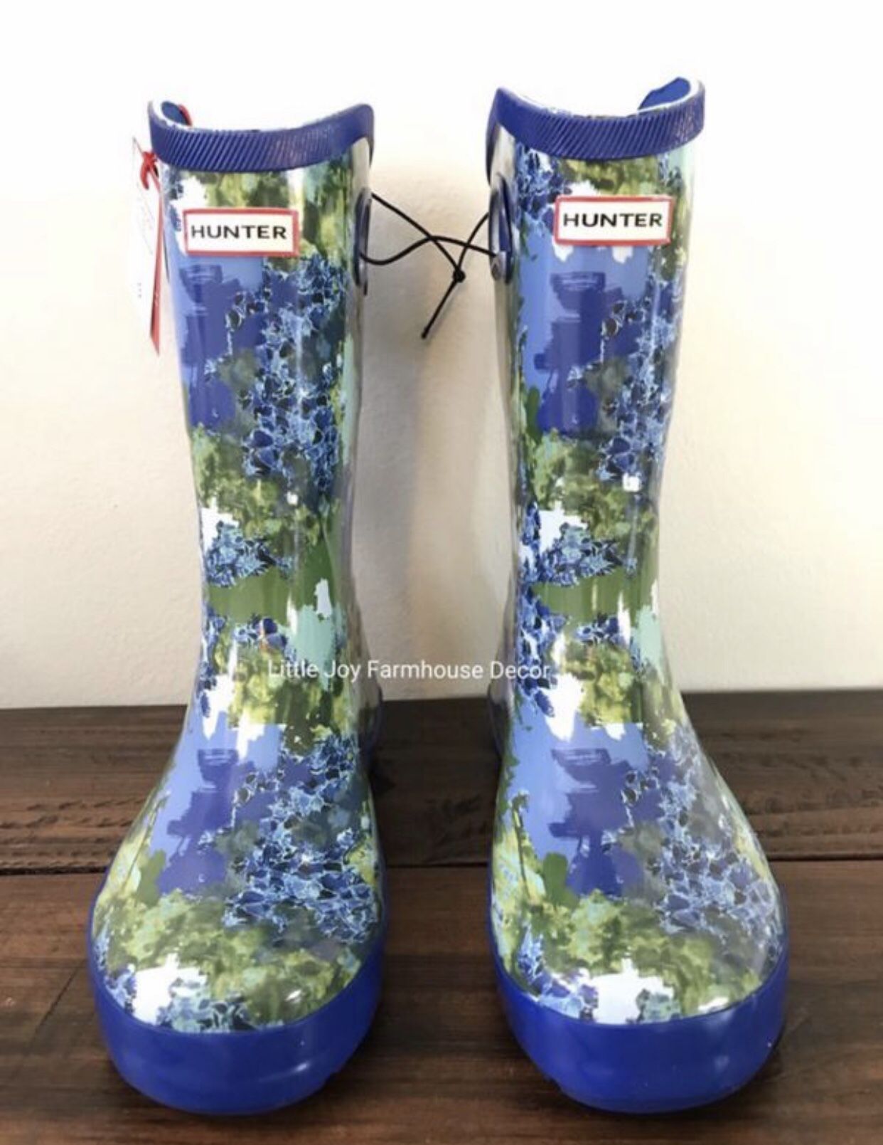 Brand New Hunter for Target Kid Tall Rain Boots in Patterned Blue