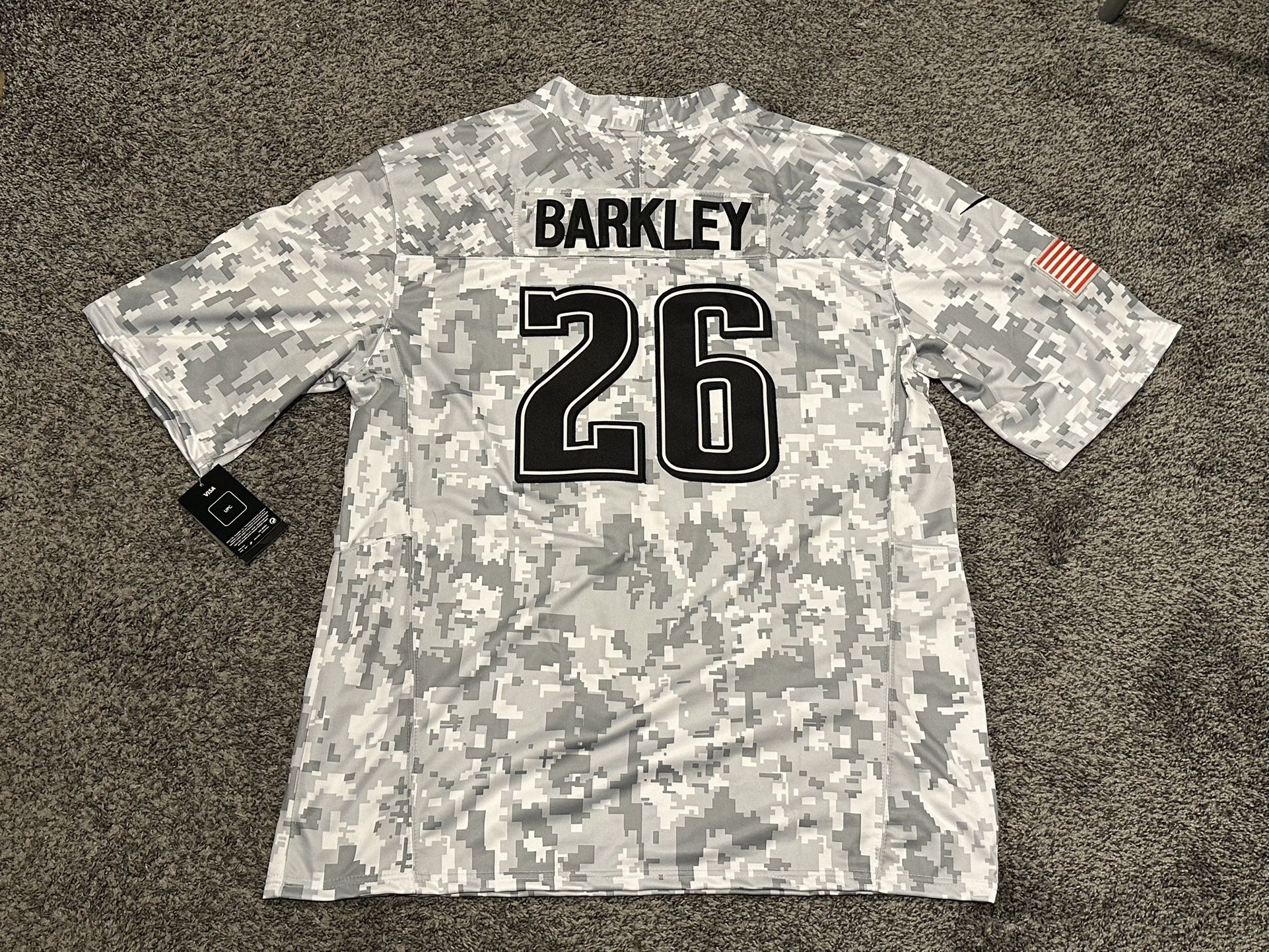 NWT Philadelphia Eagles Saquon Barkley Camo 2024 Salute To Service Jersey Large