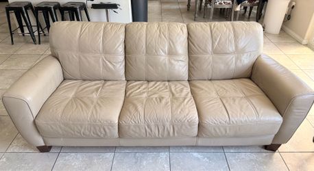 Leather Couch – Macy's Kaleb (Taupe)
