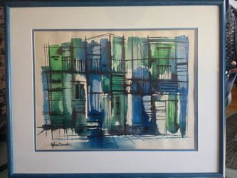 Mcm abstract water color original  painting