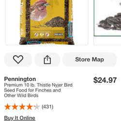 Pennington Premium 10 lb. Thistle Nyjer Bird Seed Food for Finches and Other Wild Birds