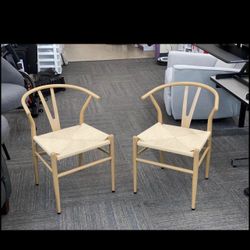 💥Brand New💥 Set of 4 Weave Modern Chair Y-Shaped Backrest Mid-Century Metal Dining Chair