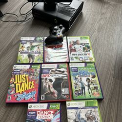 Xbox 360 With Kinect Sensor and Games 