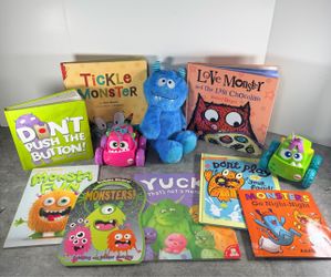 Kids Monster-Themed Books Toys Bundle