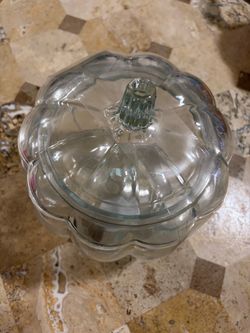 Glass pumpkin container