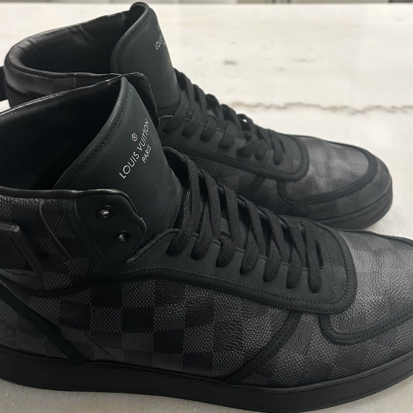LOUIS VUITTON Damier Graphite Rivoli High Top Sneaker 11.5 LOUIS VUITTON Damier Graphite Rivoli High Top Sneaker 11.5
