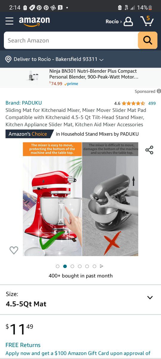 Mixer Slider Mat for Kitchenaid,Mixer Mover Kitchen Appliance Mats Sliding  Mats for Kitchenaid - Mixers & Blenders, Facebook Marketplace
