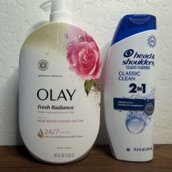 Olay body wash head shoulder shampoo bundle