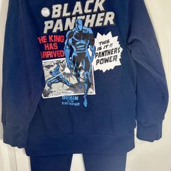 Marvel Black Panther Youth Sweatshirt & Jogger Set Blue Unisex Kids SM
