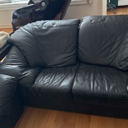 Genuine Leather Loveseat 