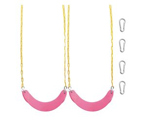 Orgrimmar 2 Pack Swing Seat for Kids Heavy Duty 66” Chain Plastic Coated Outdoor Playground Swing