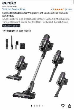 Eureka ReactiClean 200W Lightweight Cordless Stick Vacuum — $75