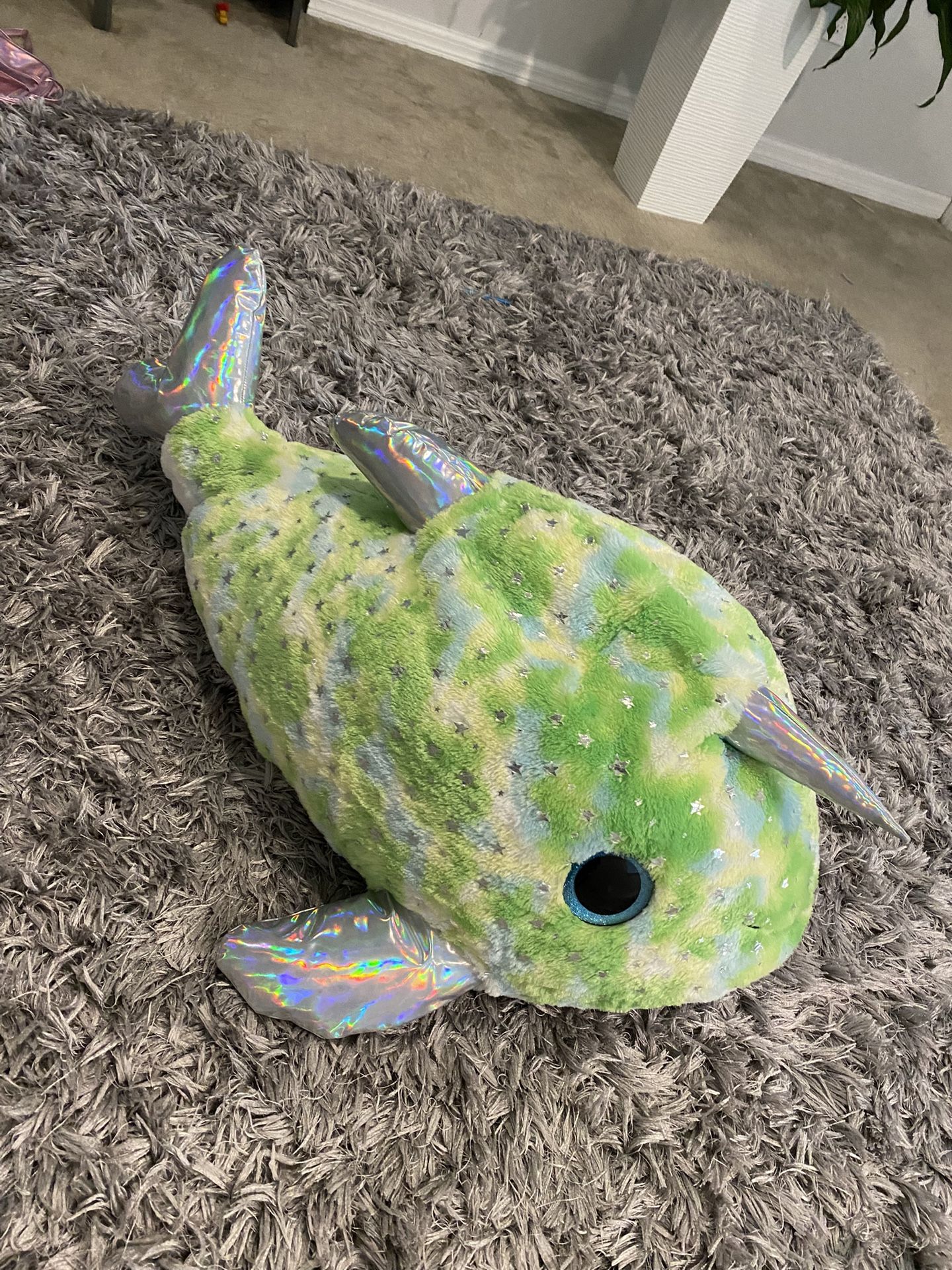 Like New Green Fish plush Toy Bit Girl Toys